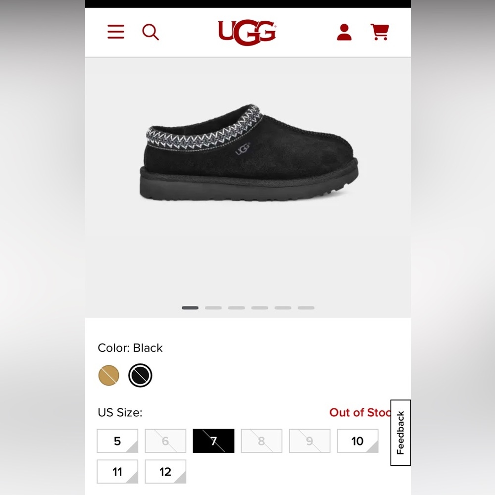UGG NWT Tasman Black - Size 7